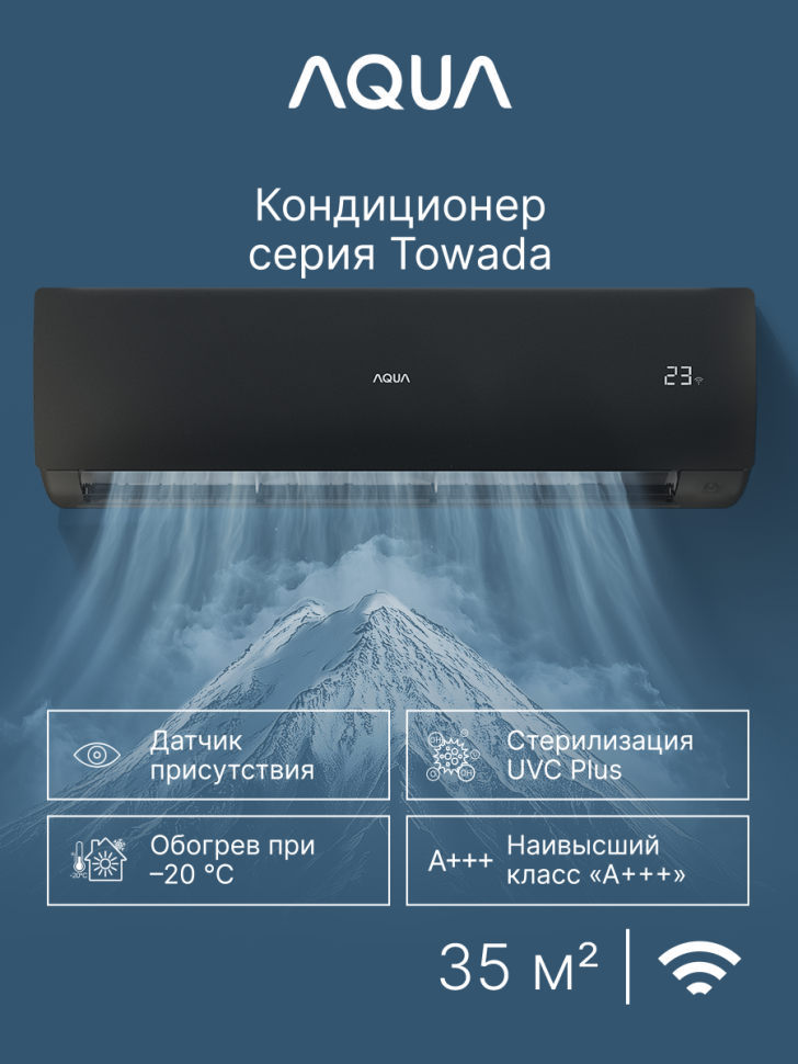 Сплит-система Aqua AQI-35FIS1/R3-B(IN)/AQI-35FIS1/R3(OUT) Towada Inverter Black