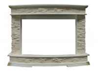 Портал Interflame Памир сланец бежевый с золотой патиной под очаг Panoramic 33W LED FX