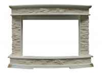 Портал Interflame Памир сланец бежевый с золотой патиной под очаг Panoramic 33W LED FX