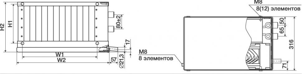 Водяной охладитель Shuft WHR-W 600х300/3