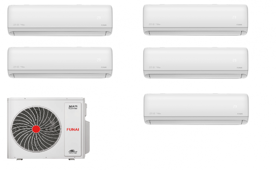 Мульти сплит-система Funai RAM-I-5KG120HP.01/U + RAM-I-DA25HP.W01/S 5 шт