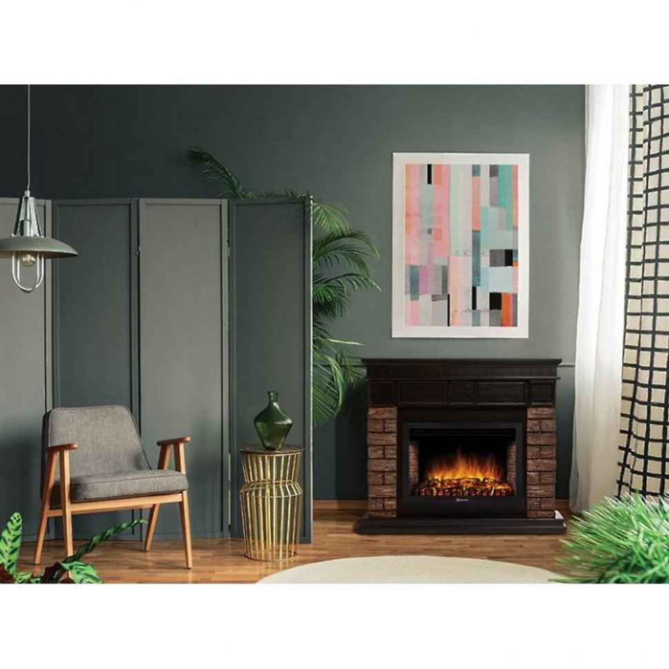 Портал Firelight Bricks Wood 30 камень коричневый/шпон темный дуб