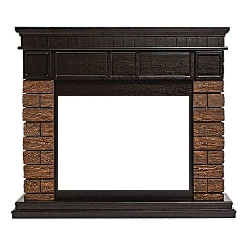 Портал Firelight Bricks Wood 30 камень темный/шпон венге
