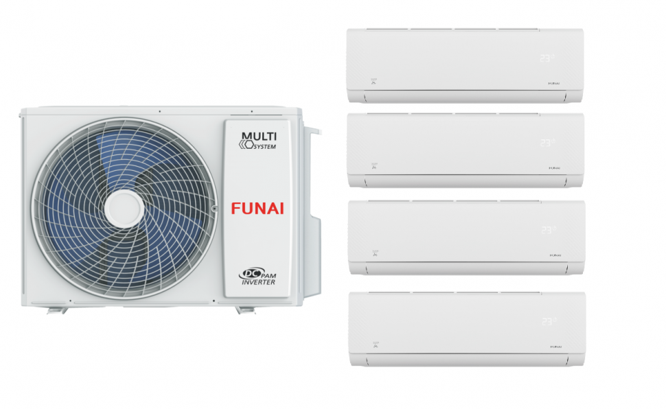 Мульти сплит-система Funai RAM-I-4OK105HP.01/U + RAM-I-SG25HP.W02/S 4 шт 
