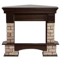 Портал Firelight Forte Wood 25U (угловой) камень коричневый/шпон темный дуб