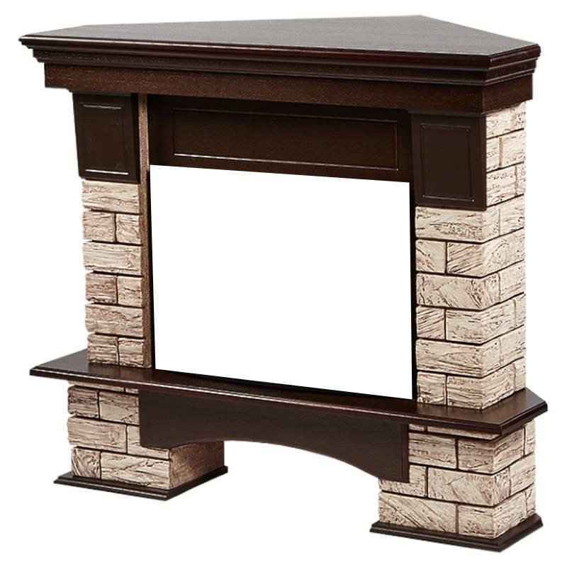 Портал Firelight Forte Wood 25U (угловой) камень коричневый/шпон темный дуб