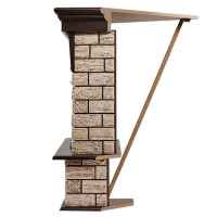 Портал Firelight Forte Wood 25U (угловой) камень коричневый/шпон темный дуб