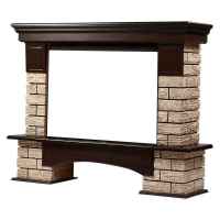 Портал Firelight Forte Wood 30 камень коричневый/шпон темный дуб