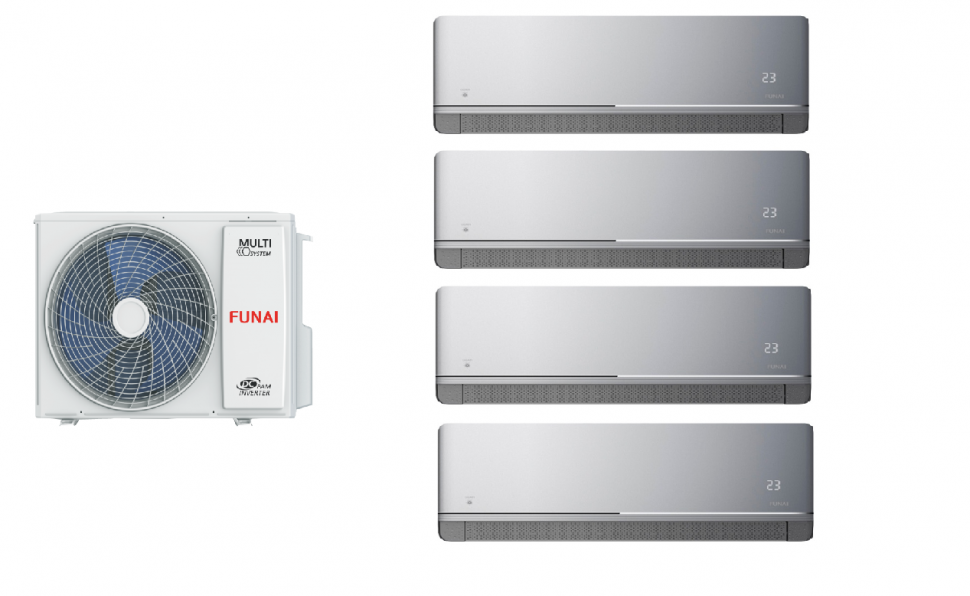 Мульти сплит-система Funai RAM-I-4OK85HP.01/U + RAM-I-KM30HP.W01/S 4 шт
