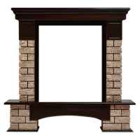 Портал Firelight Forte Wood Classic камень коричневый/шпон темный дуб