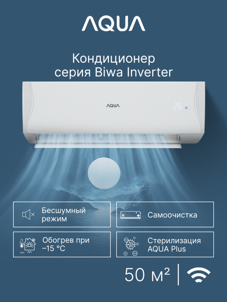 Сплит-система Aqua AQI-50BIQ1/R3(IN)/AQI-50BIQ1/R3(OUT) Biwa Inverter