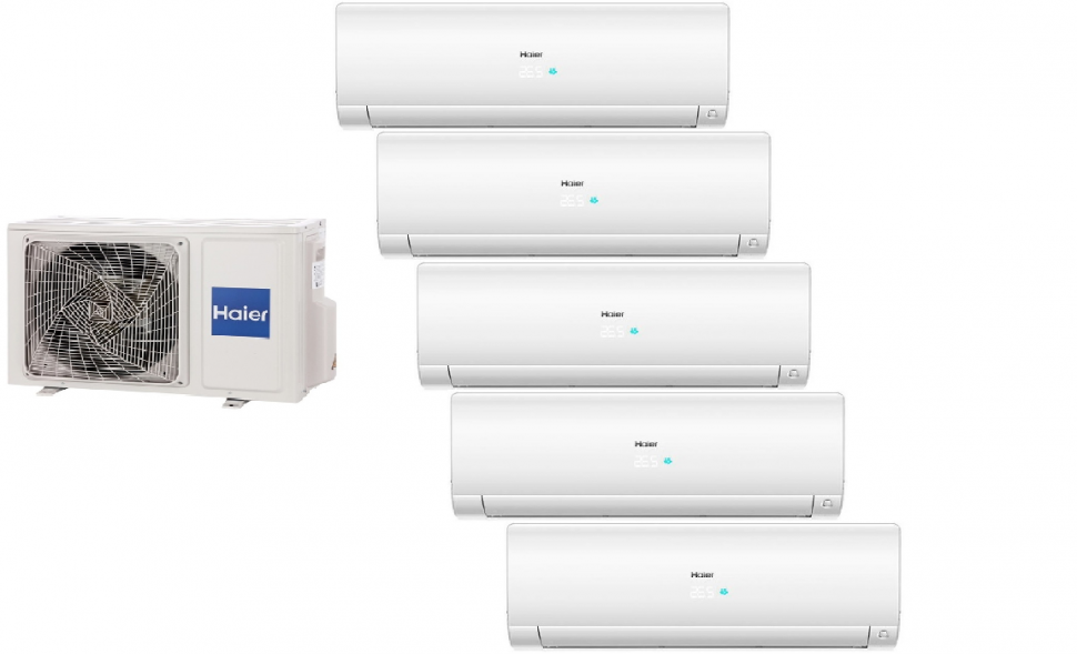 Мульти-сплит система Haier 5U125S2SN1FA + AS25S2SF3FA-W 5 шт