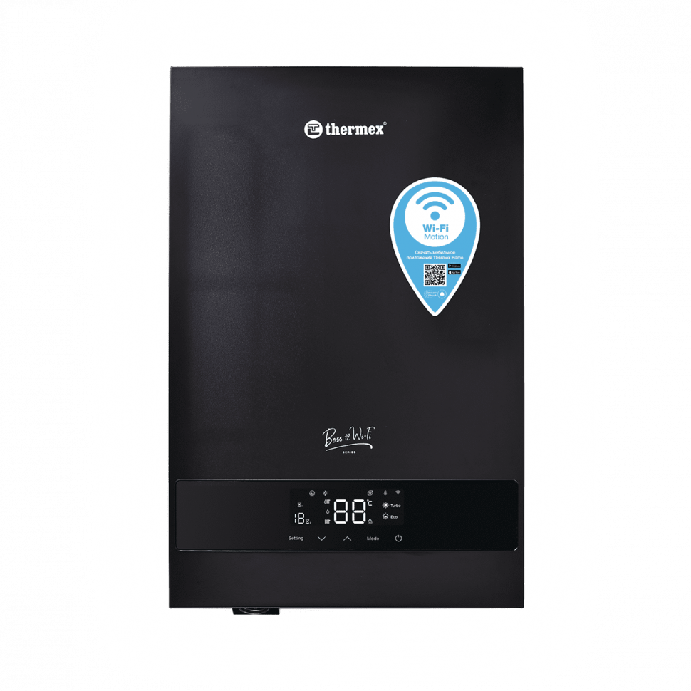 Настенный электрический котел Thermex Boss 12 Wi-Fi Black