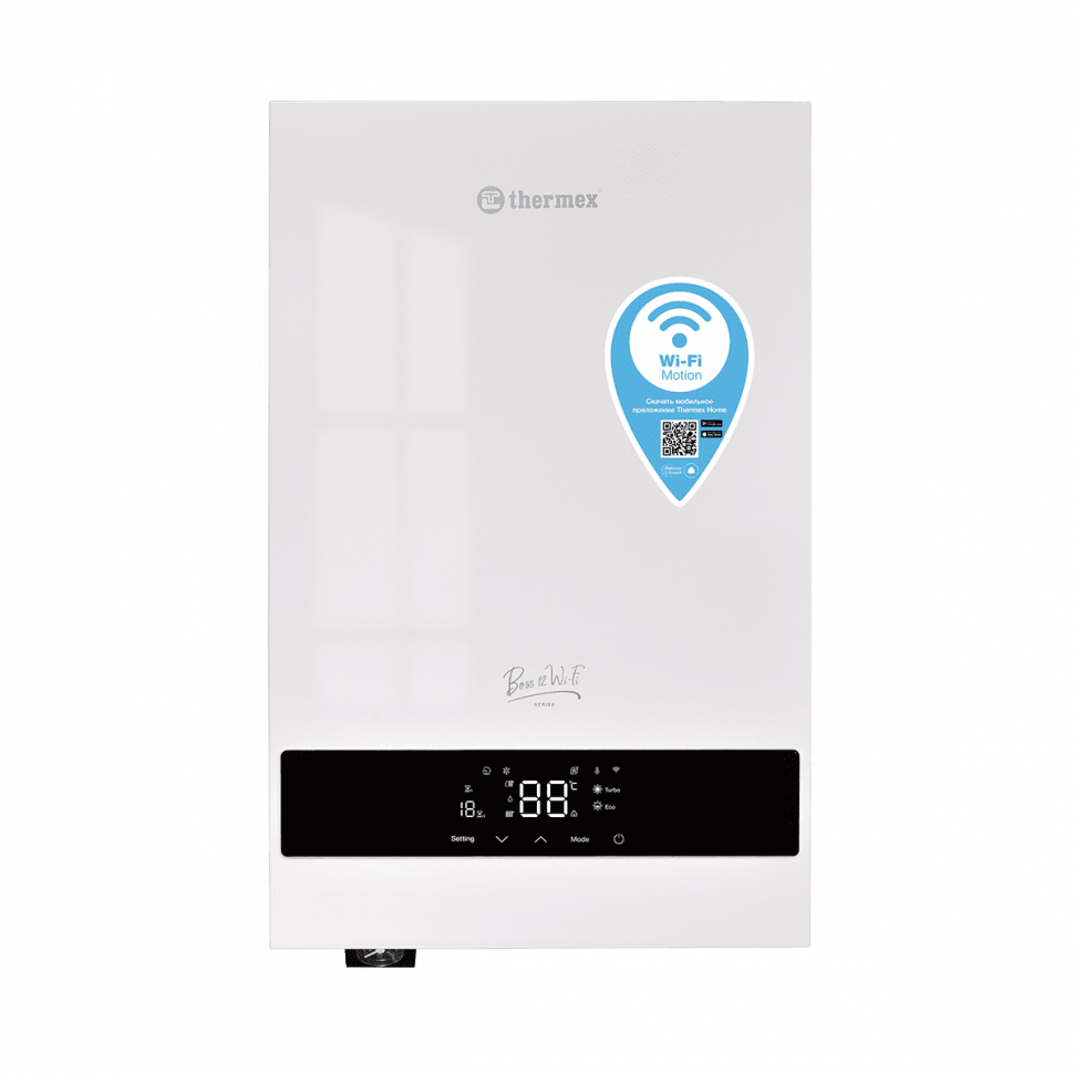 Настенный электрический котел Thermex Boss 12 Wi-Fi White